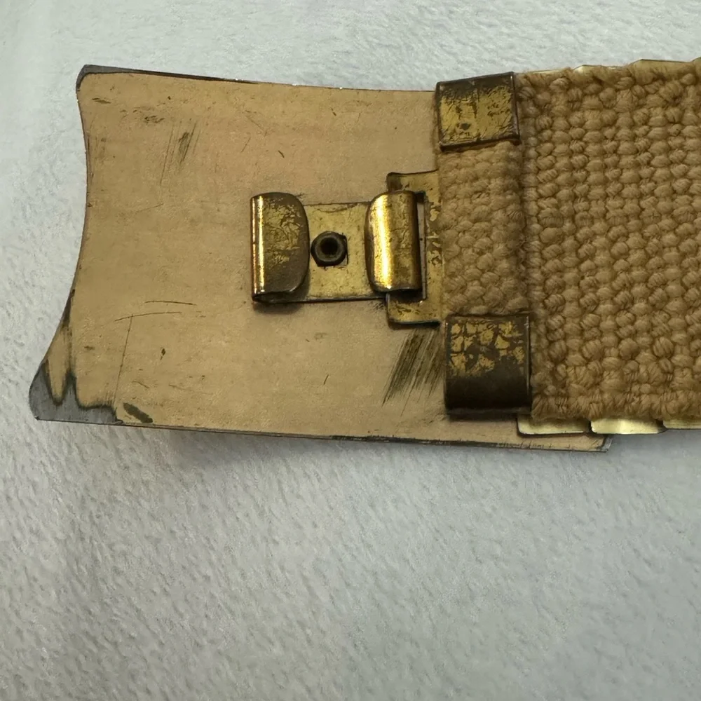 Vintage Gold Fish Scale 70’s Stretch Belt 80’s Kitsch Fun Glamorous - Picture 4 of 12